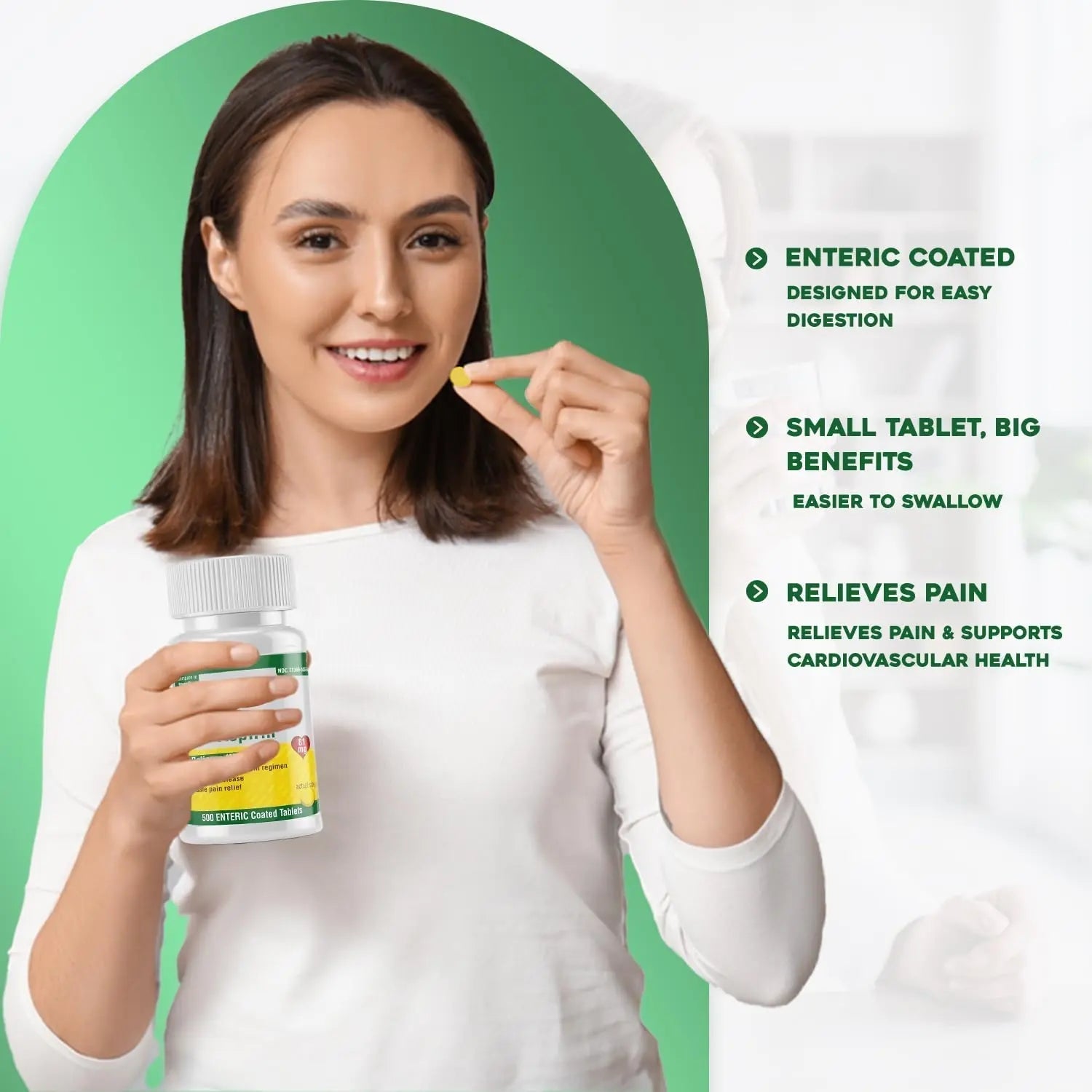 Safrel Generic Bayer Baby Aspirin 81 mg (500 Enteric Coated Tablets) | Adult Low Dose Strength Safe Pain Reliever (NSAID) for Minor Aches | Value Pack Safrel Au supplements