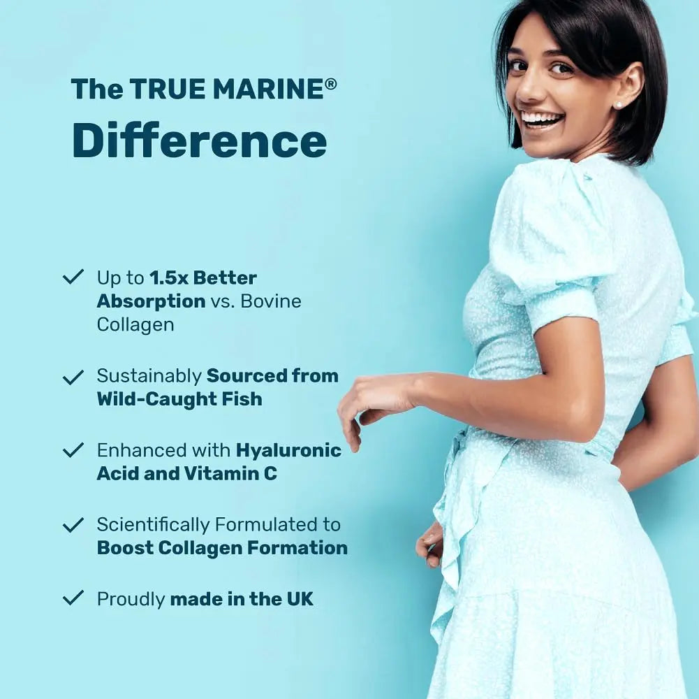 TRUE MARINE Collagen Capsules - 2,400mg of Marine Collagen with Hyaluronic Acid & Vitamin C - Skin, Hair, Nails & Joint Support TRUE MARINE Au supplements