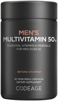 Codeage Men's Multivitamin 50 - Essential Vitamins & Minerals for Men Over 50 - Daily Multivitamins for Men Supplement - Vitamin A, C, D3, E, B6, B1, CoQ10, Probiotics, Lutein - Non-GMO - 30 Capsules Codeage Au supplements