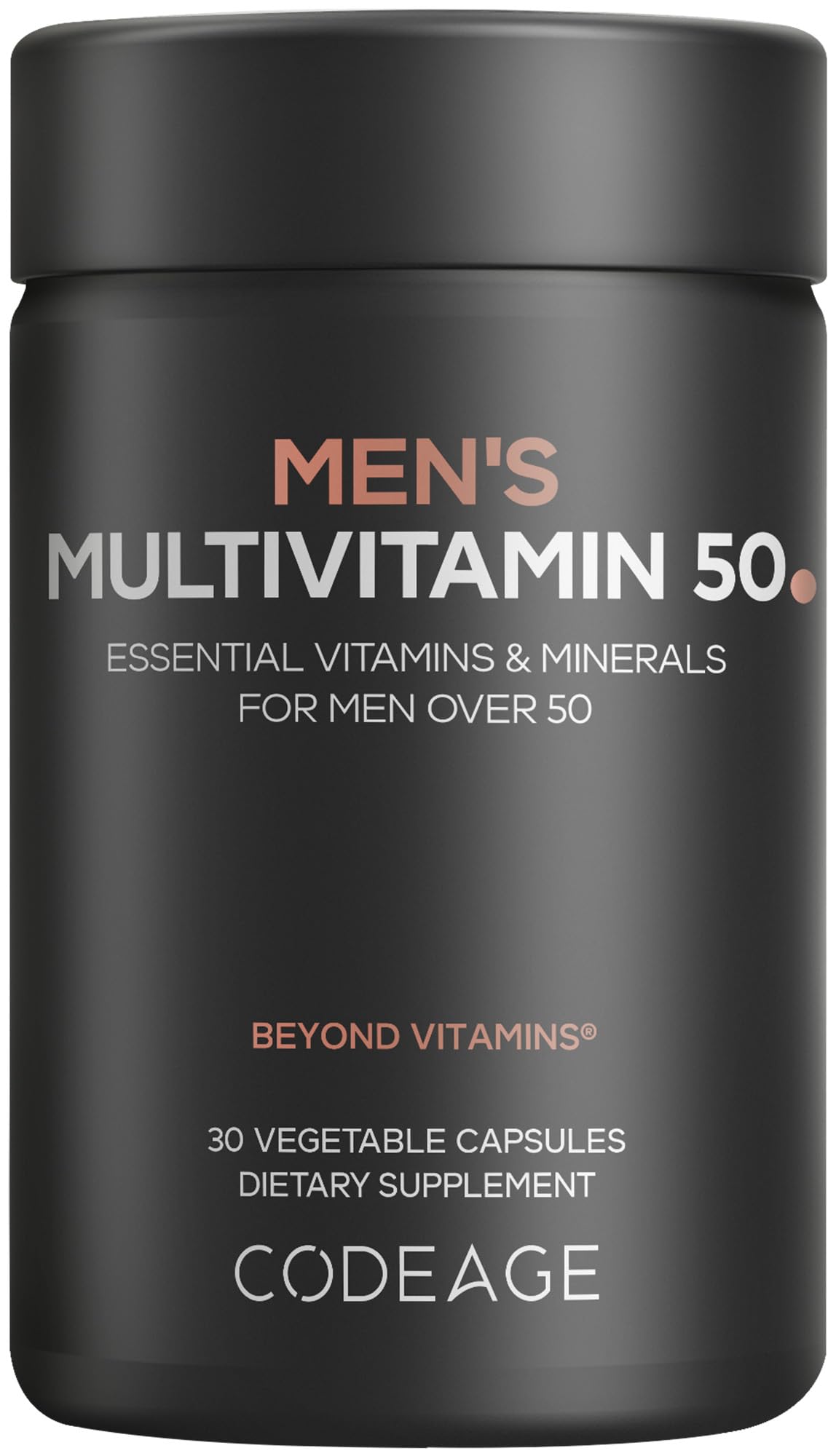 Codeage Men's Multivitamin 50 - Essential Vitamins & Minerals for Men Over 50 - Daily Multivitamins for Men Supplement - Vitamin A, C, D3, E, B6, B1, CoQ10, Probiotics, Lutein - Non-GMO - 30 Capsules Codeage Au supplements