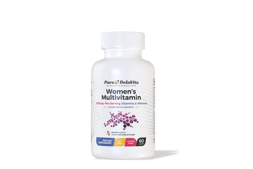 Pure DelaVita Women's Multivitamin | Daily Immune, Energy & Hormonal Support | 500mg+ Vitamins & Minerals | Natural Herbal Blend | Pure DelaVita Au supplements