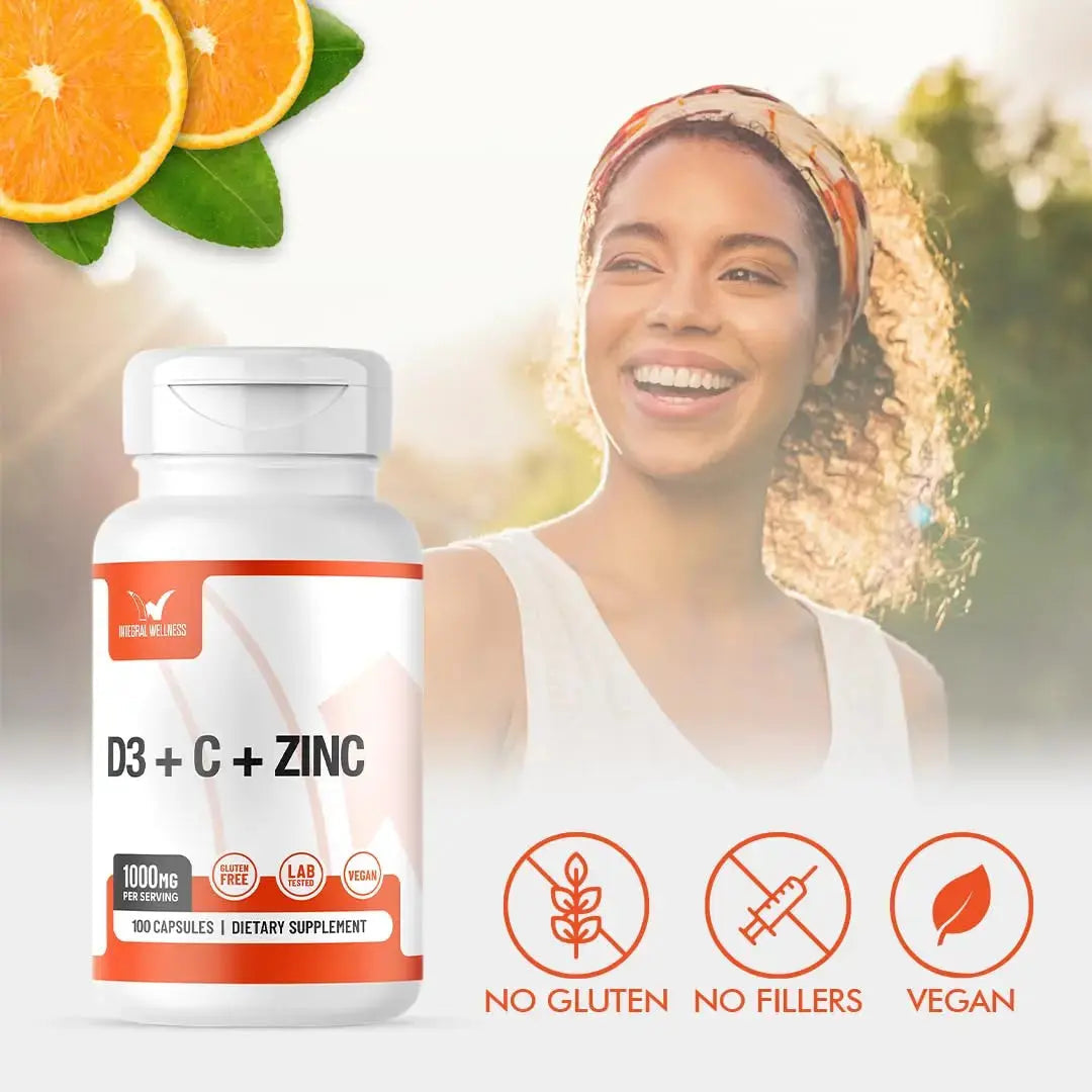 Integral Wellness - Vitamin Complex w/Vitamin D3, C, K2 and Zinc (100 Capsules) - Filler Free, 3rd Party Tested, Clinically Dosed, Bioavailable Forms Integral Wellness Au supplements