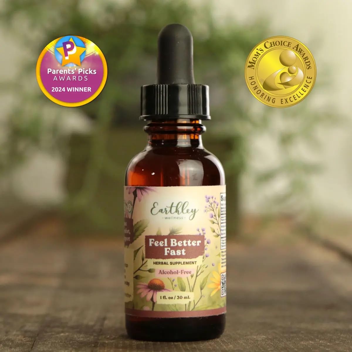 Earthley Wellness Feel Better Fast, All-Natural Relief for Minor Ailments, Organic Herbal Formula, Supports Immune & Digestive Health, Echinacea Root and More