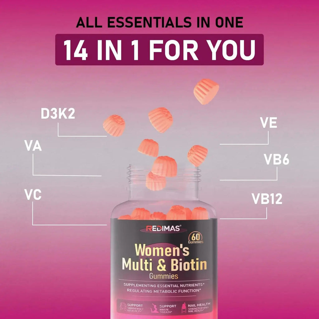 Redimas Multivitamin Gummies for Women, Chewable Adult Vitamin with Vitamins A, B, C, D, E, and Biotin, Gummy Format for Everyday Nutrient Inclusion Redimas Au supplements