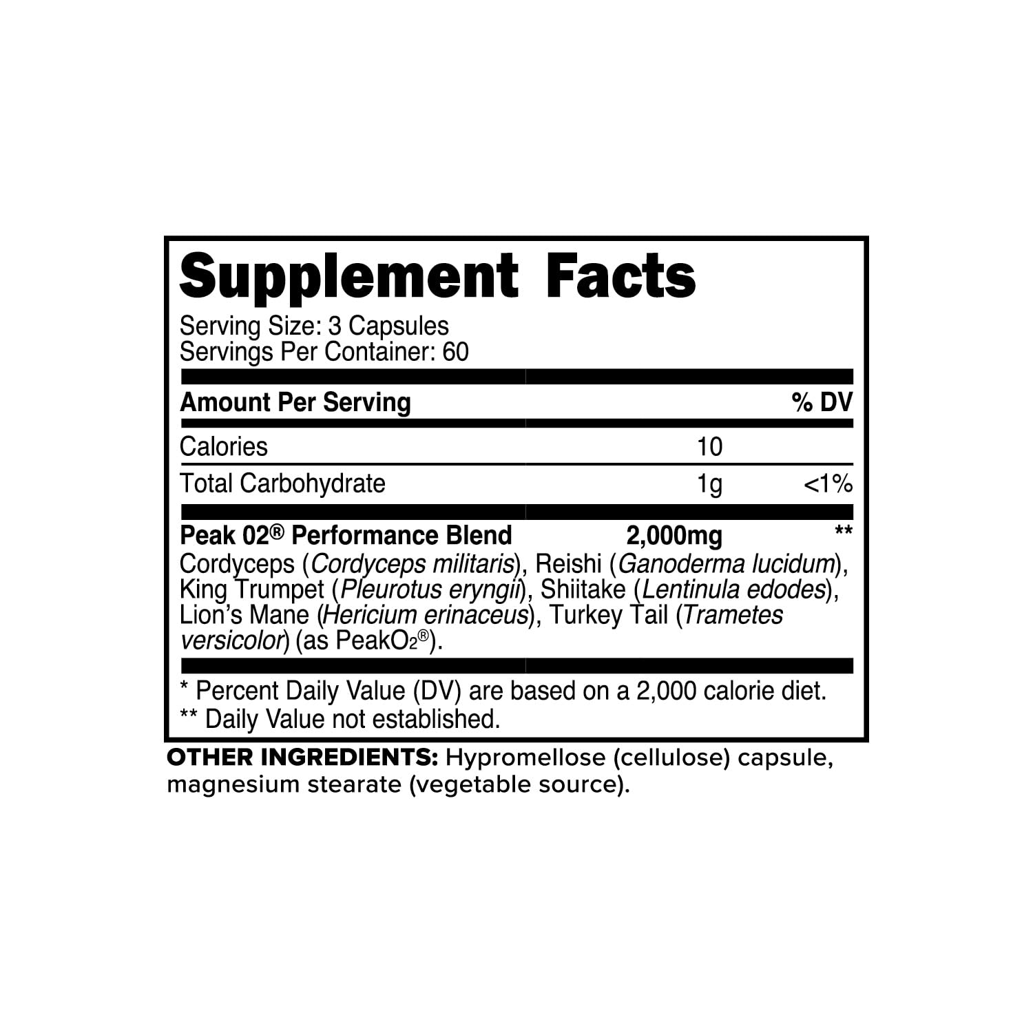 Primaforce Peak O2 Performance Mushroom Powered Oxygen Absorption Booster (180 Capsules) (2,000 mg Per Serving, 60 Servings) - Athletic Performance Supplement, Ultimate Mushroom Blend Primaforce Au supplements