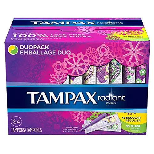 Tampax 29936 Radiant Tampons Regular Super, 84 Count (Pack of 1) Tampax Au supplements