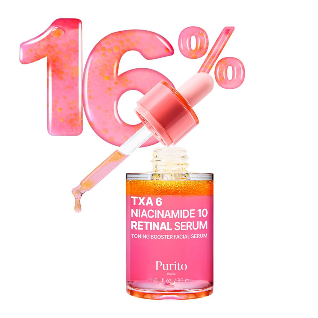 PURITO TXA 6% + Niacinamide 10% + Retinal Facial Serum | for Dark Spots, Hyperpigmentation, Uneven Tone