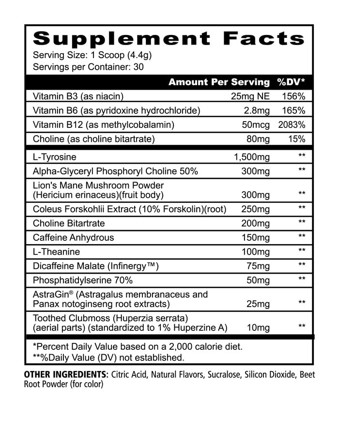Underground Bio Labs Panda Supps Focus Super Nootropic 3.0, Energy, Clarity, Mood,Creativity,Vision, 300MG Alpha GPC,1.5G L-Tyrosine, Lions Mane, AstraGin™ (30 Servings) (Pink Lemonade 3.0) Underground Bio Labs Au supplements