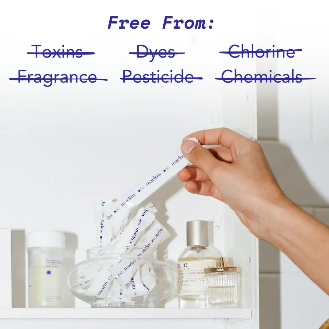 Award Winning 100% Organic Cotton Easy Glide Tampons with Compact Plant Based Applicator MARLOW Au supplements