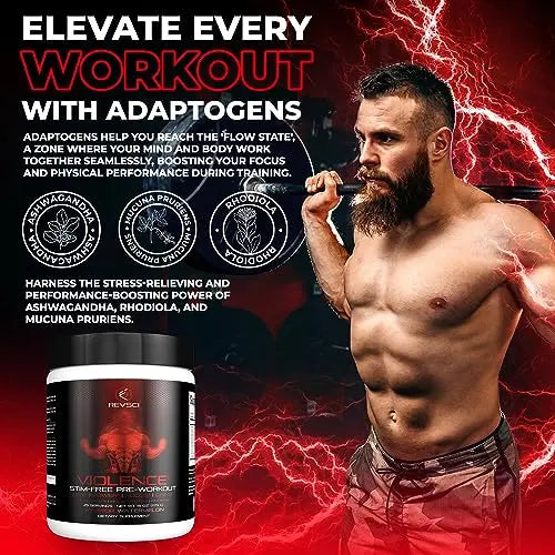 VIOLENCE Stim Free Pre Workout Powder by REVSCI, Precision Dosed Non Stim Preworkout Revolution Science Au supplements