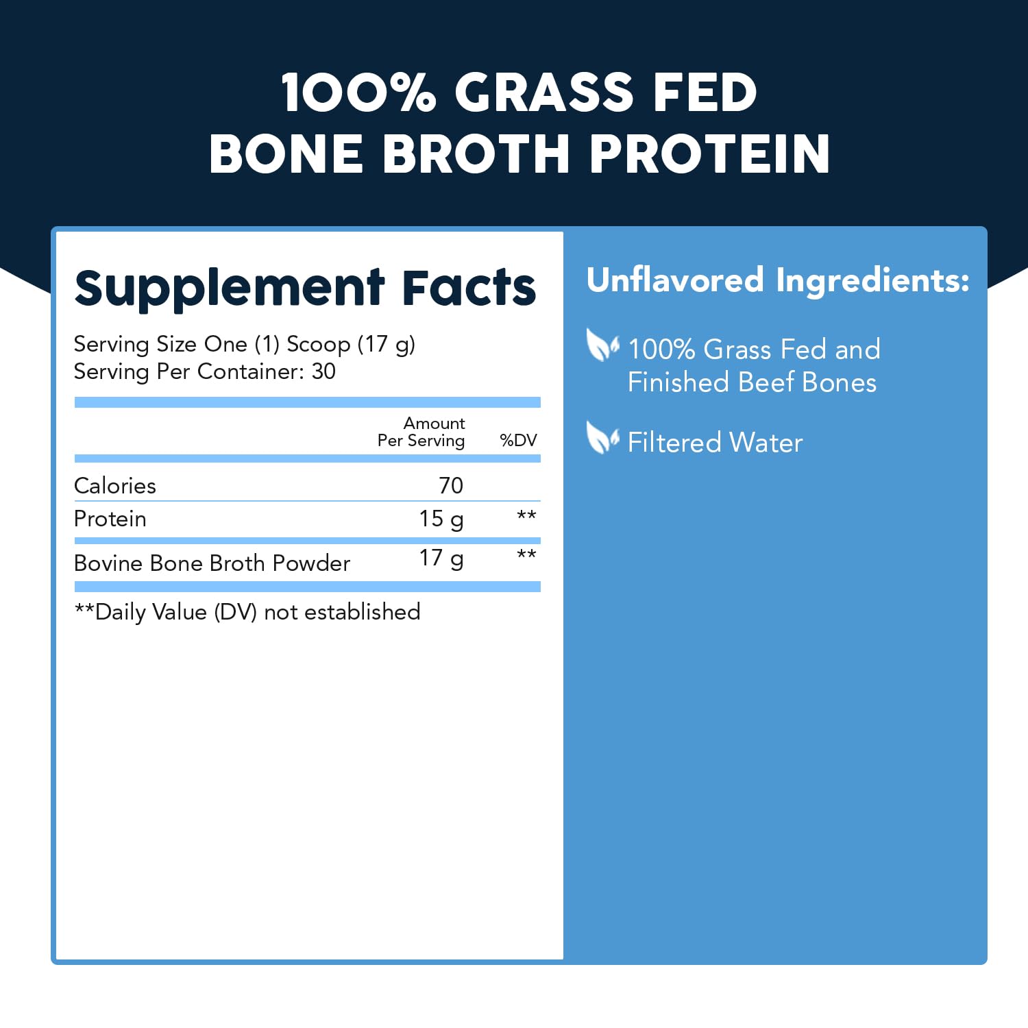 Paleovalley 100% Grass Fed Beef Bone Broth Protein Powder - Rich in Collagen Peptides for Hair, Skin, Gut Health, Bone and Joint Support