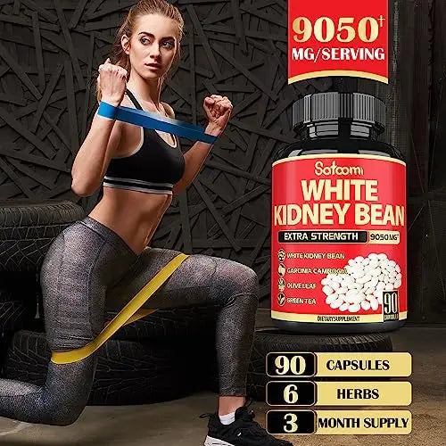 Pure White Kidney Bean Extract Capsules - 6 Herbal Ingredients 9050 mg Equivalent Satoomi Au supplements