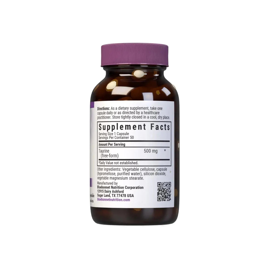 Bluebonnet Taurine 500 mg Vitamin Capsules, 50 Count BlueBonnet Au supplements