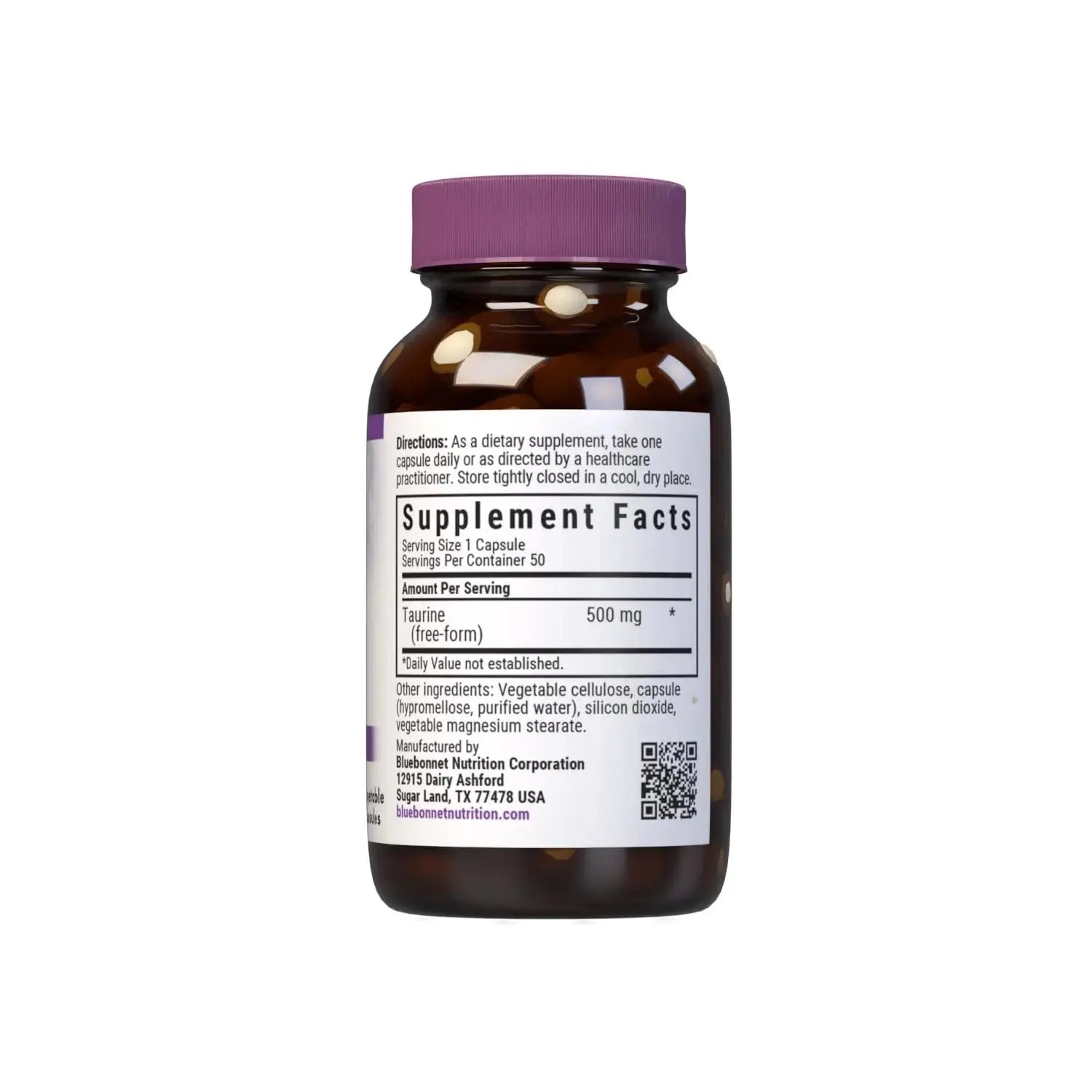 Bluebonnet Taurine 500 mg Vitamin Capsules, 50 Count BlueBonnet Au supplements
