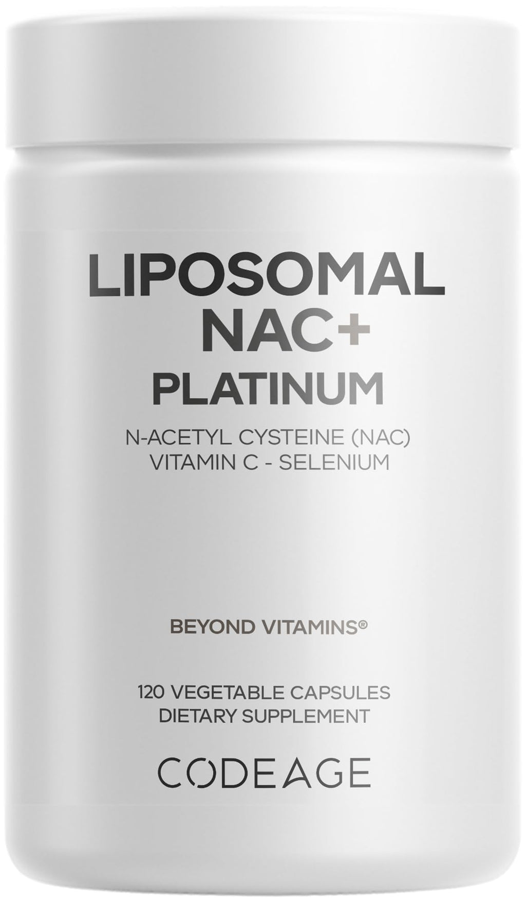 Codeage Liposomal NAC+ Platinum - N-Acetyl L-Cysteine, Vitamin C, Alpha Lipoic Acid, Selenium - 2-Month Supply - Helix Liposomal Delivery - Phospholipid - Non-GMO NAC Dietary Supplement - 120 Capsules Codeage Au supplements