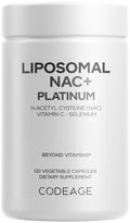 Codeage Liposomal NAC+ Platinum - N-Acetyl L-Cysteine, Vitamin C, Alpha Lipoic Acid, Selenium - 2-Month Supply - Helix Liposomal Delivery - Phospholipid - Non-GMO NAC Dietary Supplement - 120 Capsules Codeage Au supplements
