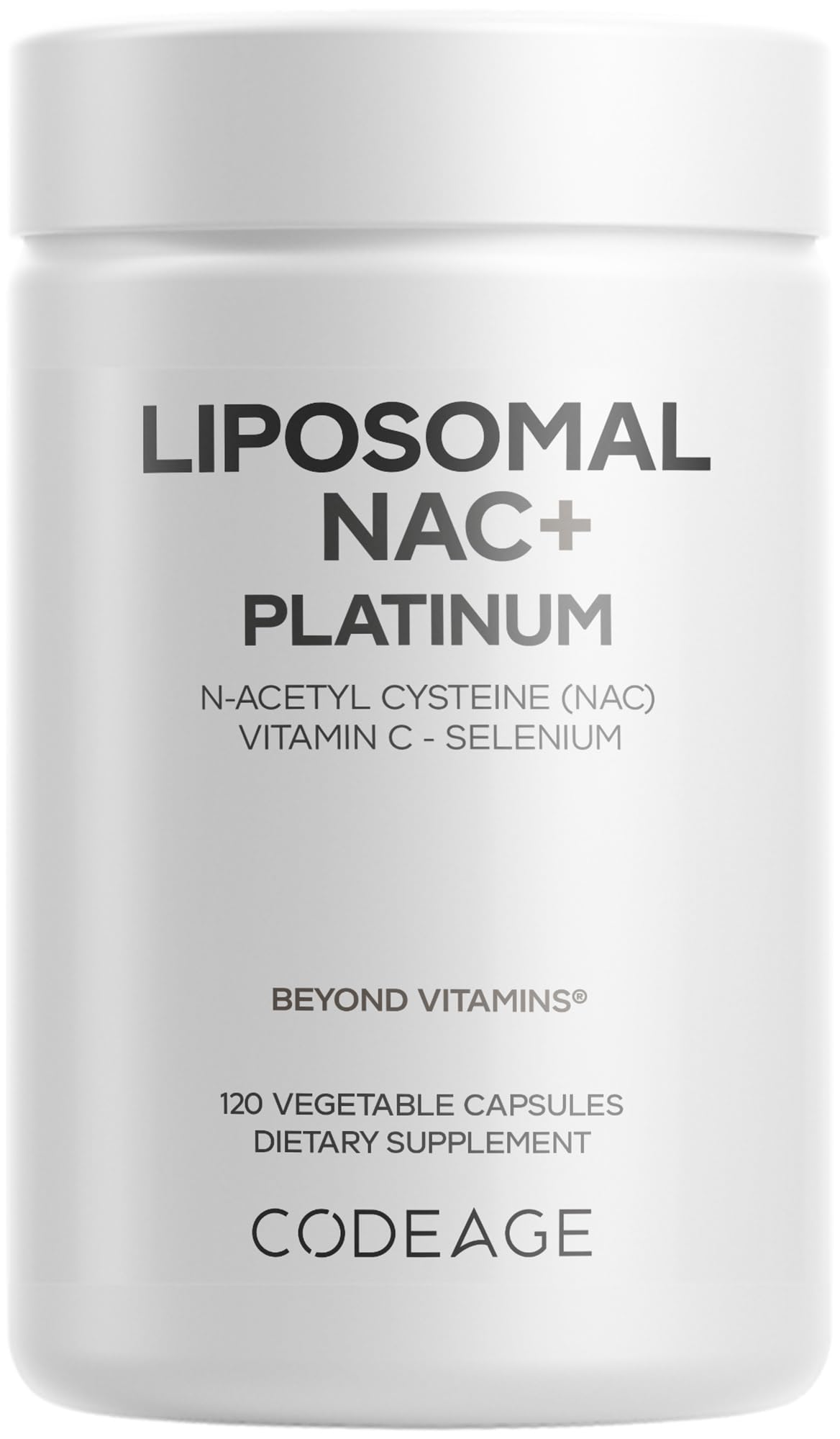 Codeage Liposomal NAC+ Platinum - N-Acetyl L-Cysteine, Vitamin C, Alpha Lipoic Acid, Selenium - 2-Month Supply - Helix Liposomal Delivery - Phospholipid - Non-GMO NAC Dietary Supplement - 120 Capsules Codeage Au supplements