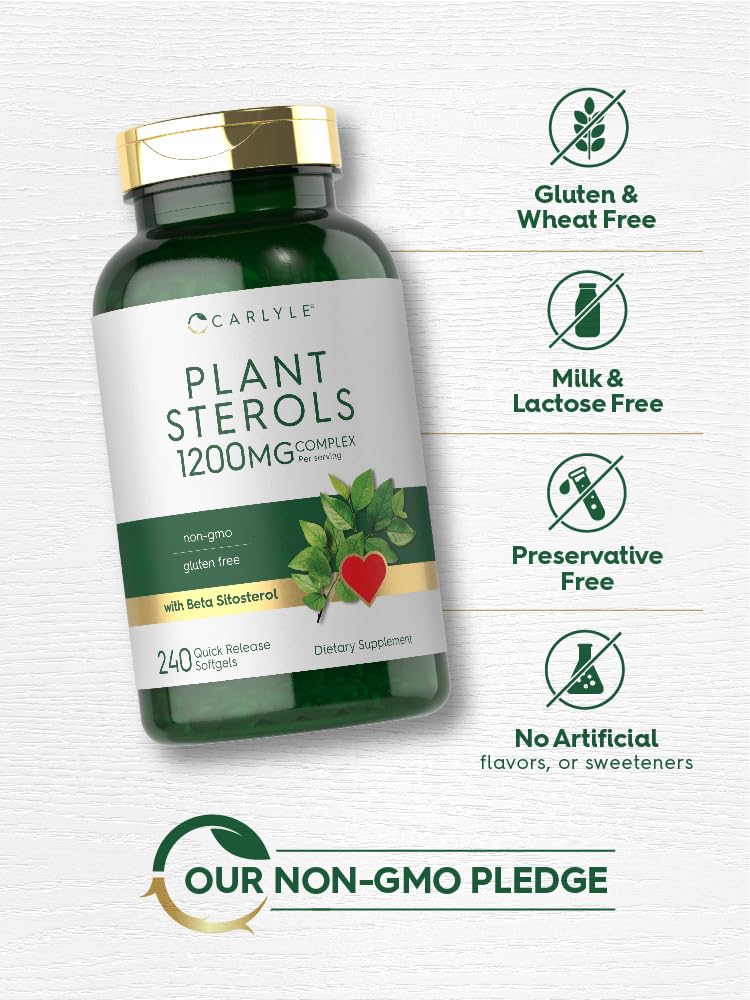 Carlyle Plant Sterols Supplement 1200 mg | 240 Softgels | with Beta Sitosterol | Non-GMO & Gluten Free