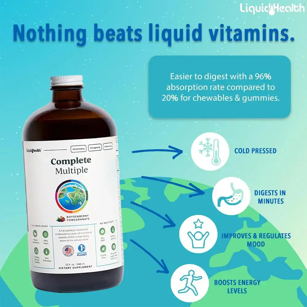 LIQUIDHEALTH Complete Multiple & Mega Energy B-Complex Daily Liquid Vitamins Bundle for Adults - Immune System Support, Increase Energy, Gut & Heart Health LIQUIDHEALTH Au supplements