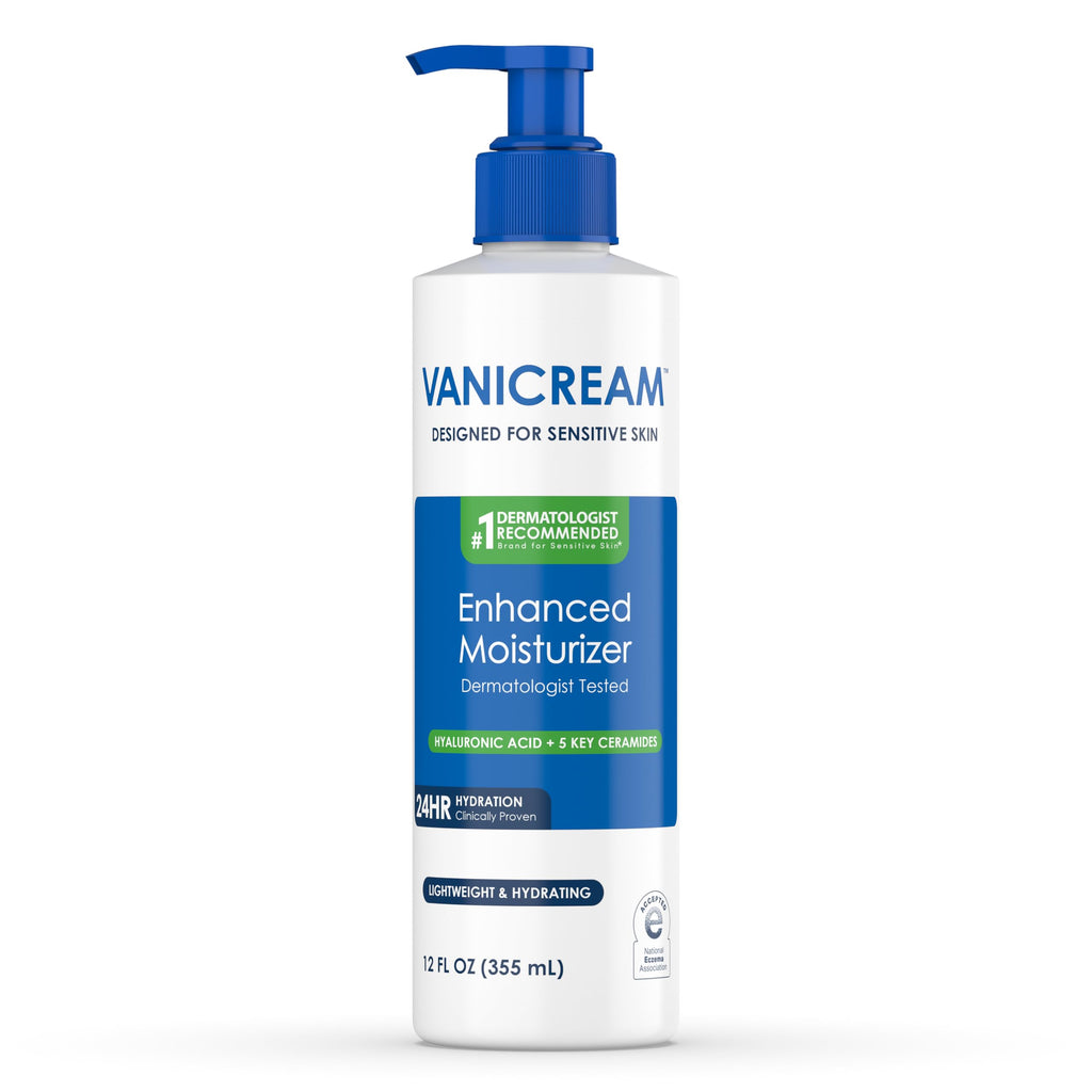 Vanicream Enhanced Moisturizer, 12 fl oz, Formulated without Common Irritants, Body Moisturizer, All-Day Hydration with Hyaluronic Acid
