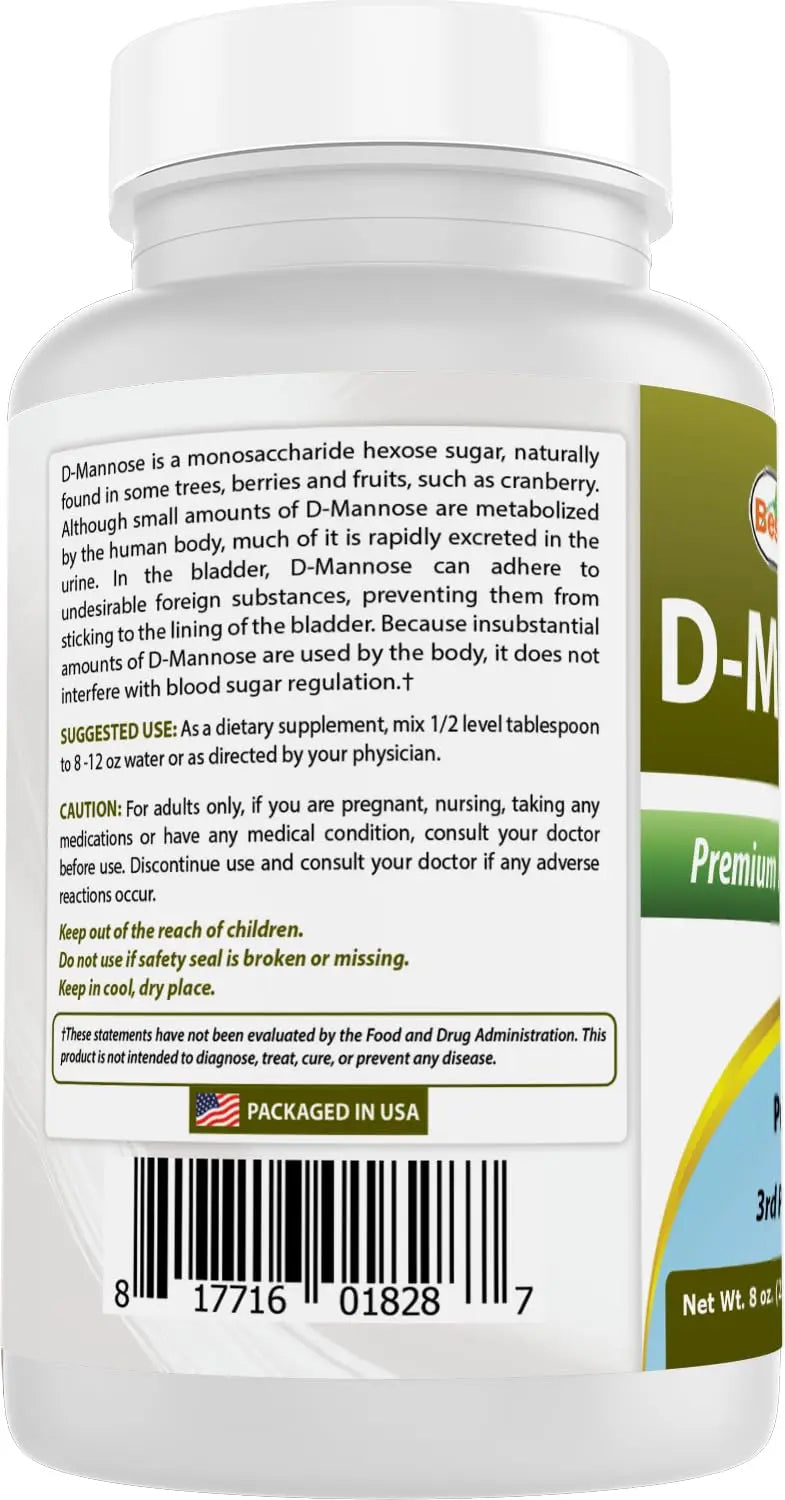 Best Naturals D-Mannose Pure Powder - Urinary Tract Cleanse Supplement - 8 OZ Best Naturals Au supplements