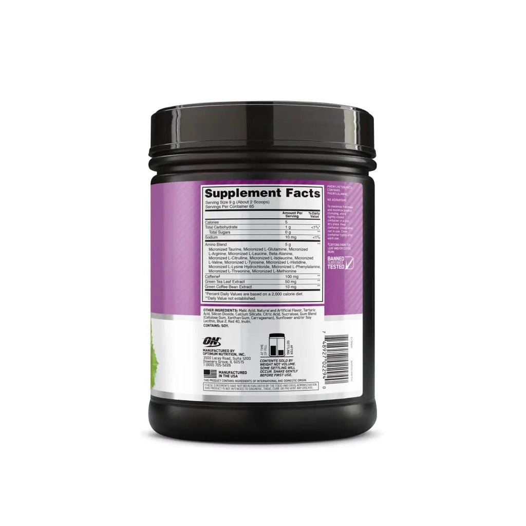Optimum Nutrition Amino Energy - Pre Workout with Green Tea, BCAA, Amino Acids, Keto Friendly, Green Coffee Extract, Energy Powder Optimum Nutrition Au supplements