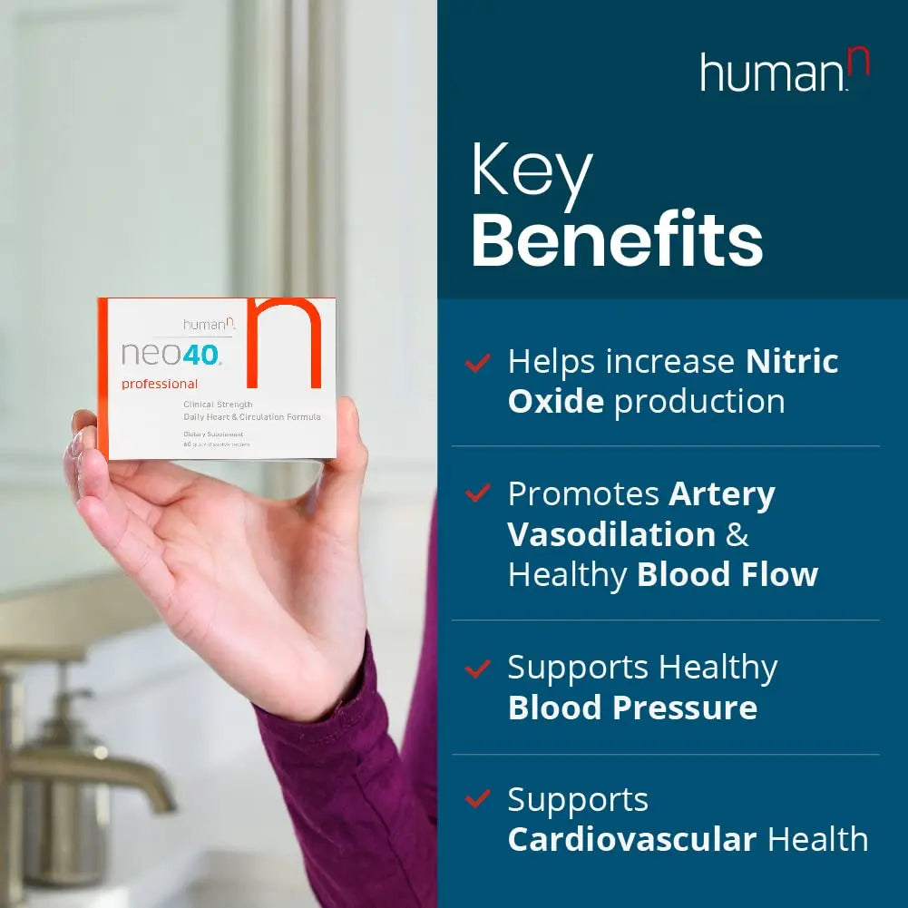 Neo40 Professional - Nitric Oxide Booster with Methylfolate - Natural Blood Pressure humanN Au supplements