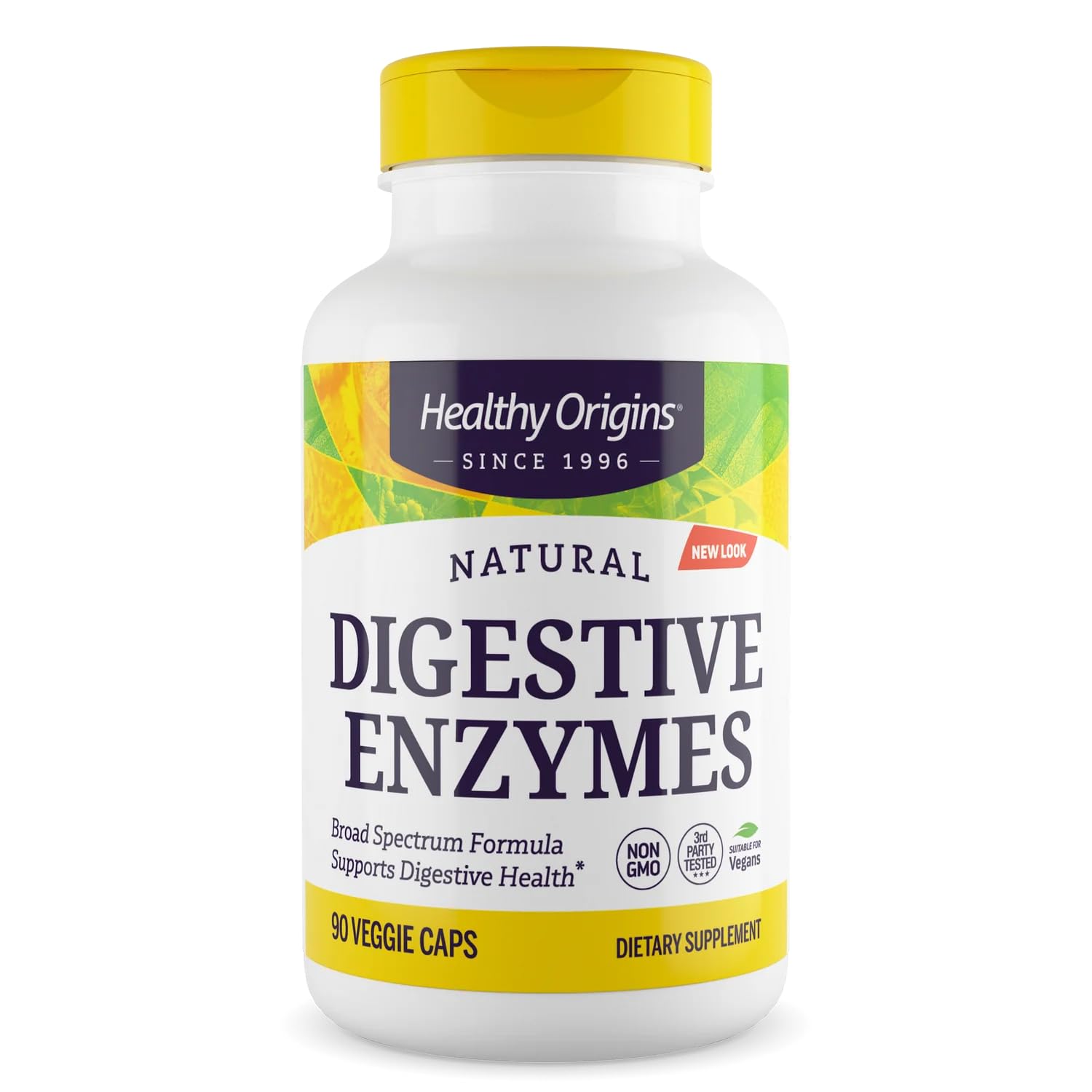 Healthy Origins Digestive Enzymes, 90 Veggie Capsules - Broad Spectrum, Multi-Enzyme Blend with Protease, Amylase & Lipase - Supports GI Comfort,