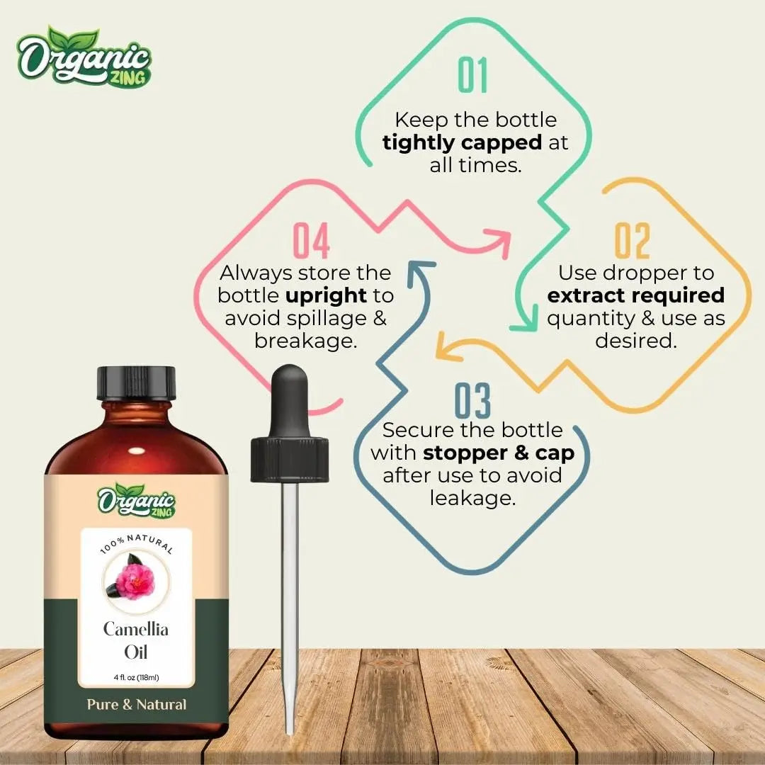 Organic Zing Camellia (Camellia Japonica) Oil | Pure & Natural Carrier Oil for Skincare, Hair Care & Massage ORGANIC ZING Au supplements