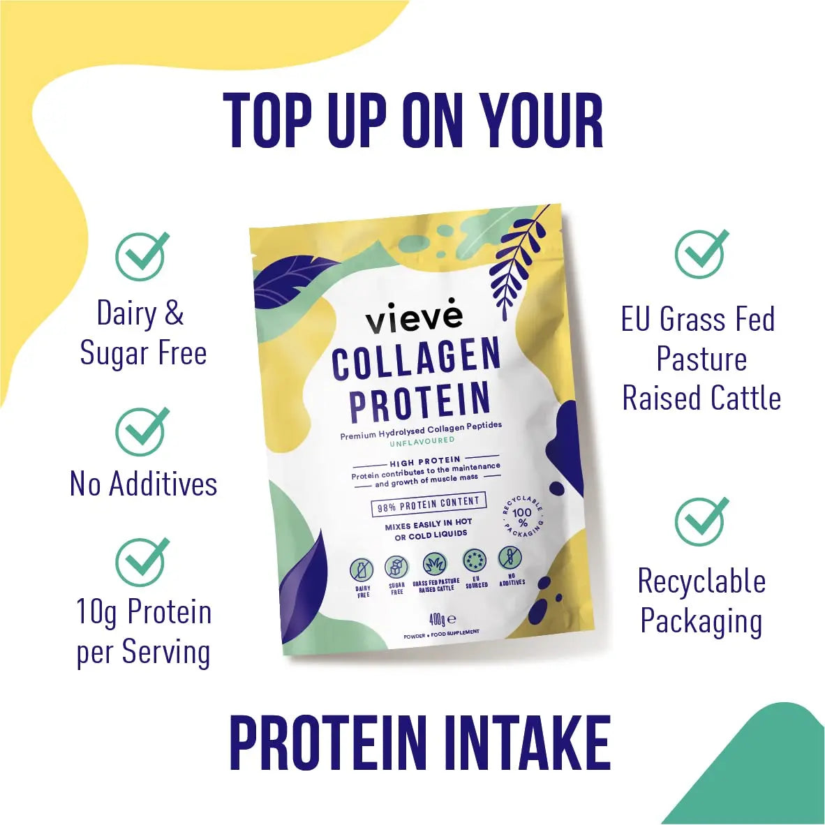 Vieve Collagen Protein Powder - Hydrolysed Bovine Peptides - Diet Support Supplement for Skin, Hair, Nail Vieve Au supplements