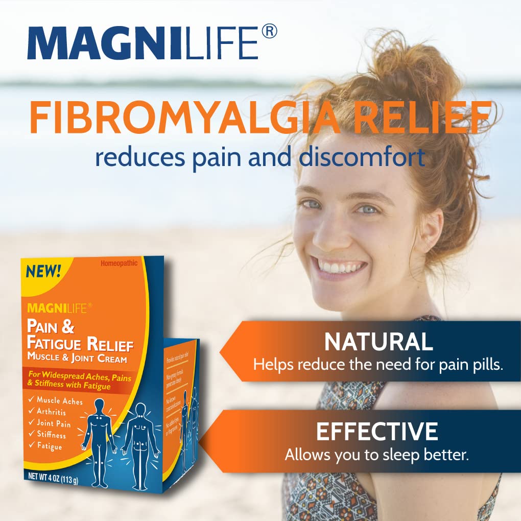 MagniLife Pain and Fatigue Relief Cream, 4 oz, Fast-Acting Relief for Fibromyalgia Symptoms, Muscle Aches & Joint Pain, Helps Relieve Soreness & Tenderness, Deep Penetrating Formula MagniLife Au supplements