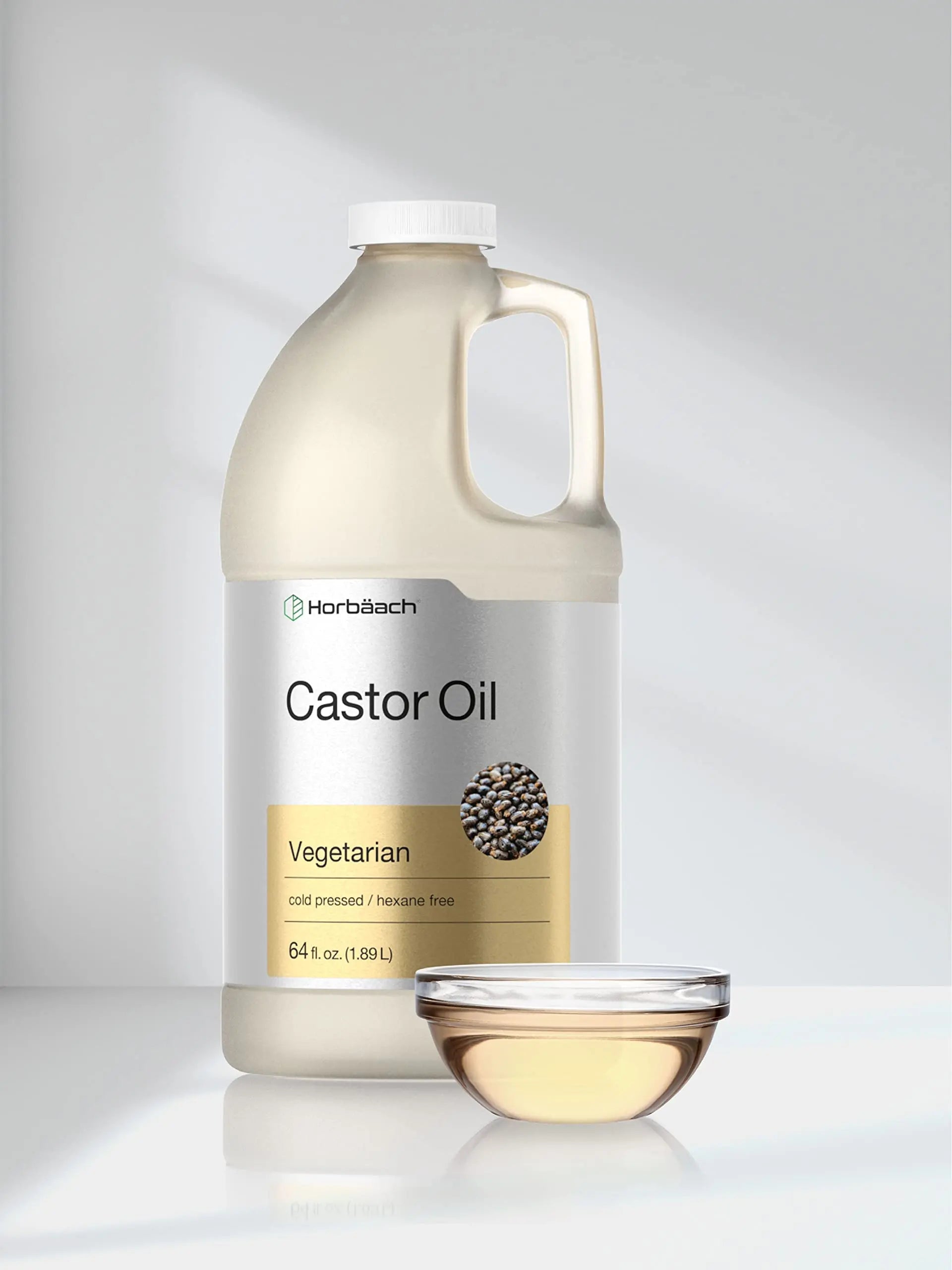 Castor Oil 64oz | for Hair Health, Eyelashes & Eyebrows | Hexane Free & Cold Pressed Horbäach Au supplements