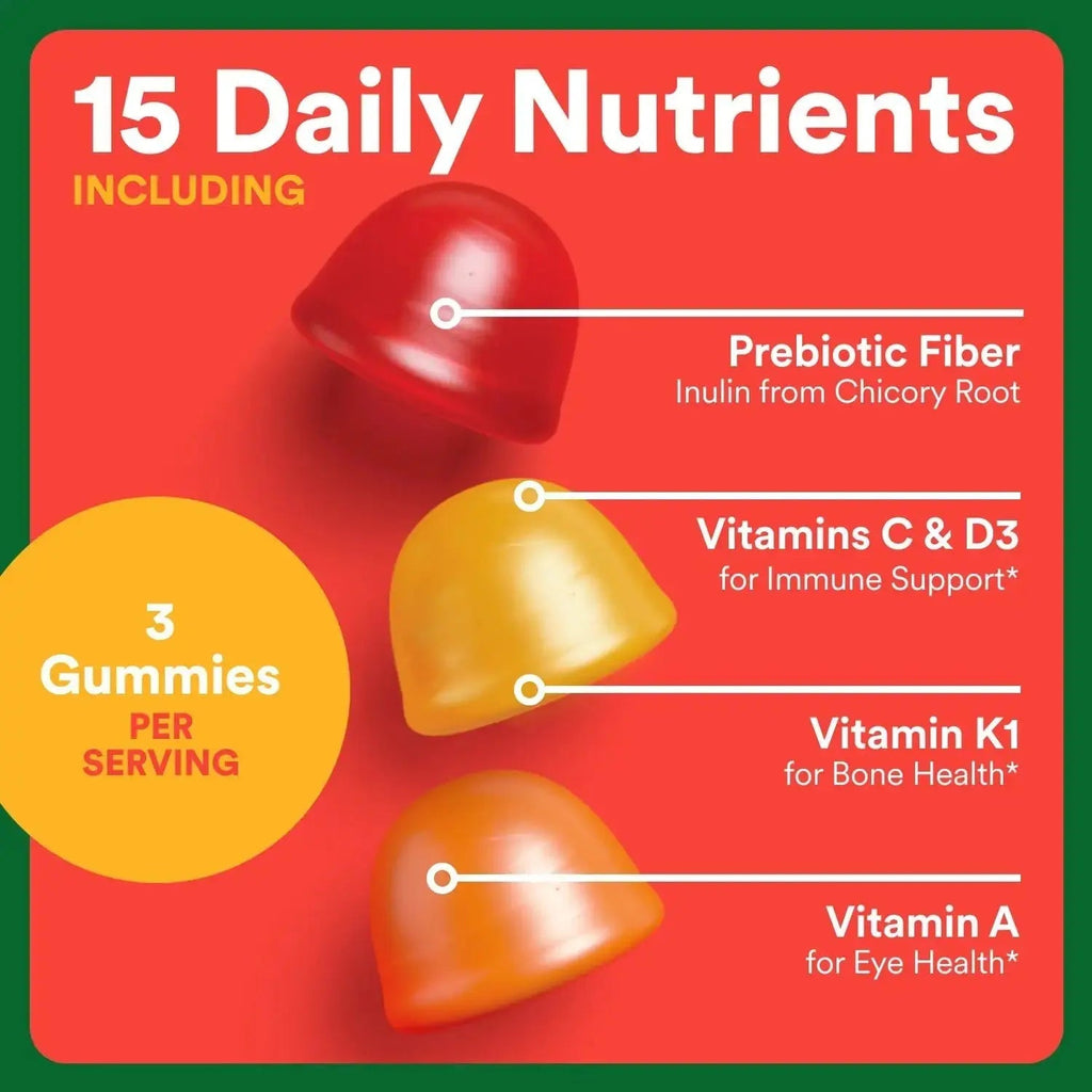 SmartyPants Kids Multivitamin & Fiber Gummies: Prebiotic Fiber to Support Kids Digestion with Vitamin D3, C, Vitamin B12, B6, A, Zinc SmartyPants Au supplements
