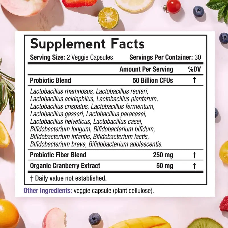 Doctor's Recipes Women’s Probiotic, 60 Caps 50 Billion CFU 16 Strains, with Organic Doctor's Recipes Au supplements