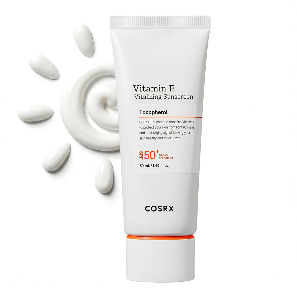 COSRX Vitamin E Vitalizing Sunscreen,SPF 50 Broad Spectrum Face Sunscreen, Lightweight