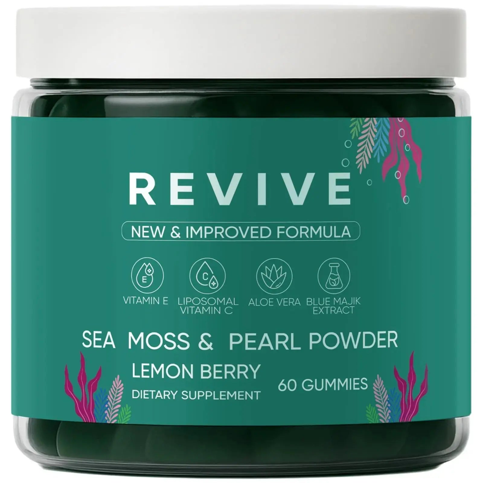 Balmbare Revive Gummies for Hair Loss - Sea Moss Gummies with Vitamin C, Vitamin E, Aloe Vera, Pearl Powder Supports Faster Hair Growth Rulinal Au supplements