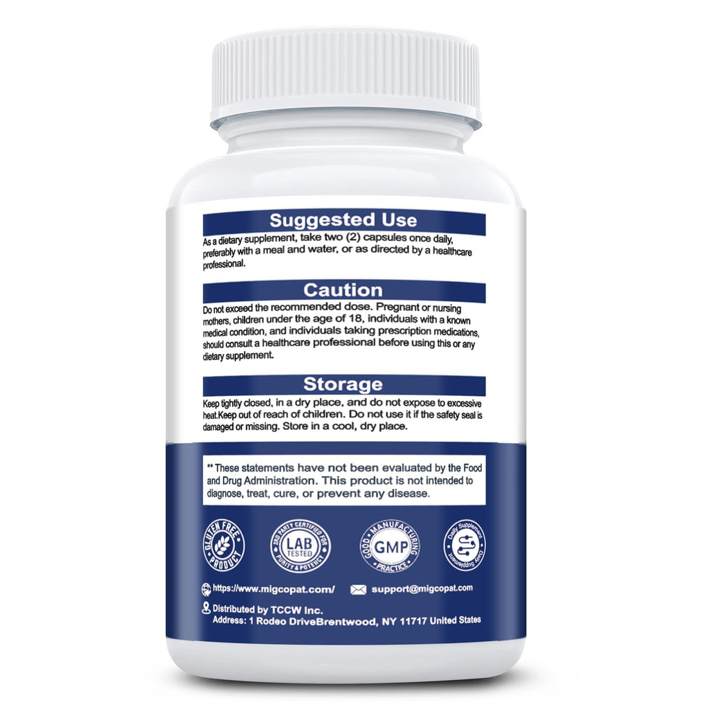 Brain Supplements for Memory and Focus | Nootropic with Bacopa Monnieri, Lion's Mane, Alpha GPC, Ginkgo Biloba | Mental Clarity & Cognitive Support | Vitamin B6 & B12 Neuro Health - Non-GMO, 120 Caps Migcopat Au supplements