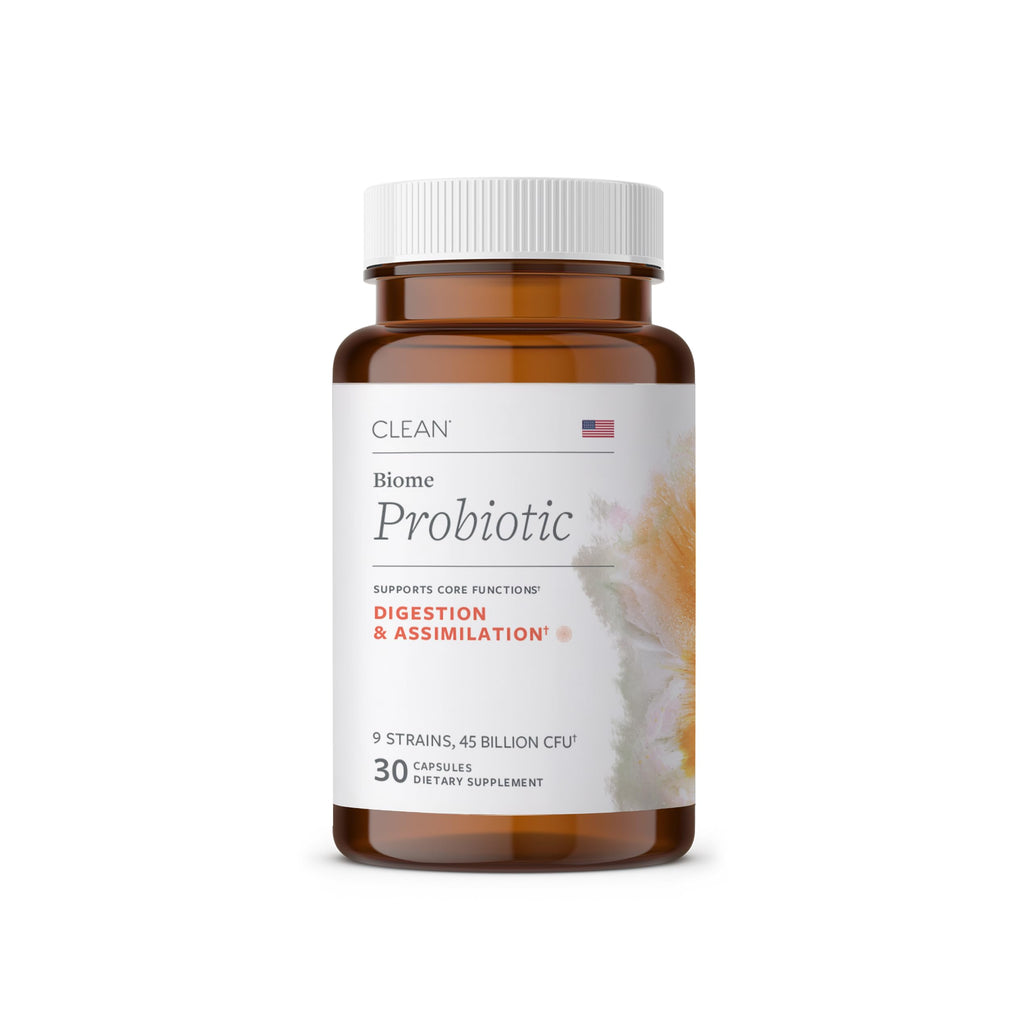 Clean Program Daily Probiotic | 45 Billion CFU, 9 Strains with Saccharomyces Boulardii | Gut Health, De-Bloat & Immune Support