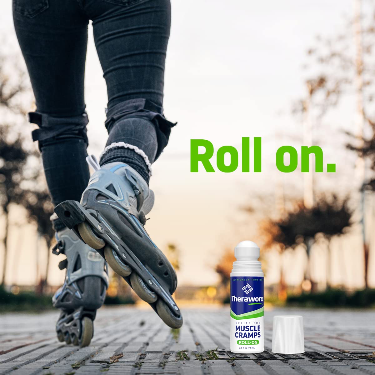 Theraworx Relief for Muscle Cramps Roll-On Fast-Acting Muscle Spasm, Leg Soreness with Magnesium Sulfate - 2.5 oz - 1 Count Theraworx Au supplements