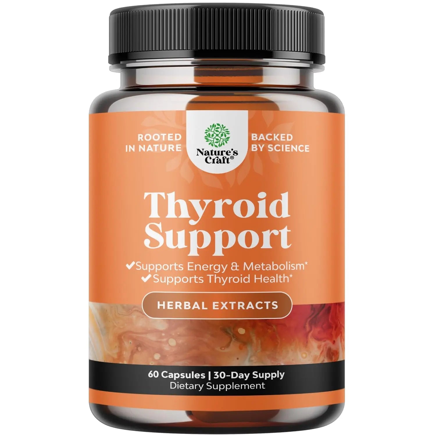 Herbal Thyroid Support Complex - Iodine Thyroid Supplement with L Tyrosine Bladderwrack Natures Craft Au supplements