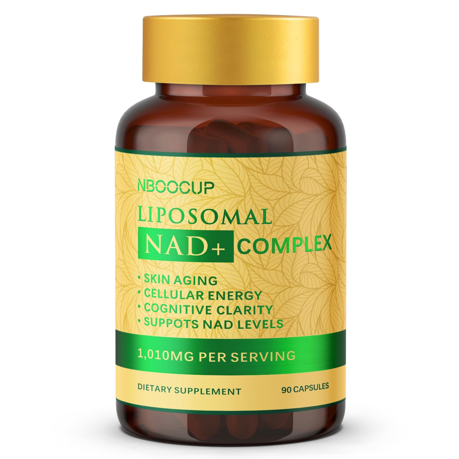 NBOOCUP NAD Supplement - 1010mg Nicotinamide Riboside Chloride Complex, Liposomal NR Supplements, Resveratrol NAD+ for Anti Aging, Cellular Energy, Skin, Focus - 90 Capsules NBOOCUP Au supplements