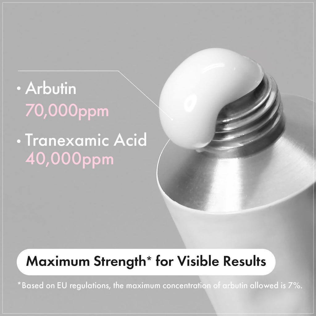 TOSOWOONG Arbutin 7% + Tranexamic Acid 4% Cream, 70,000ppm Arbutin, 40,000ppm TXA, Niacinamide, Glutathione