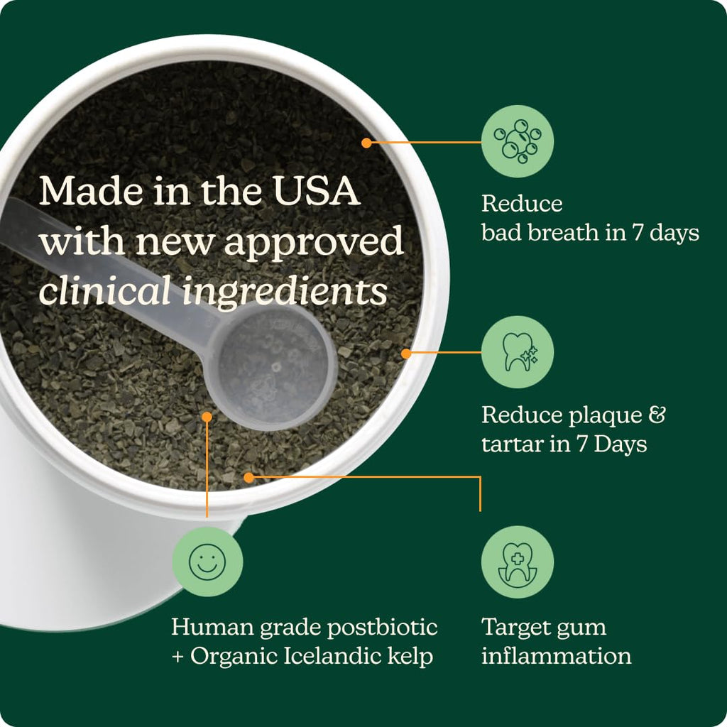 Reggie Dental Powder for Dogs | Reduce Bad Breath in 7 Days, Plaque & Tartar Control | Natural Dog Dental Supplement | Postbiotic Formula with Organic Kelp | Vet-Approved & Made in USA | 60 Servings Reggie Au supplements