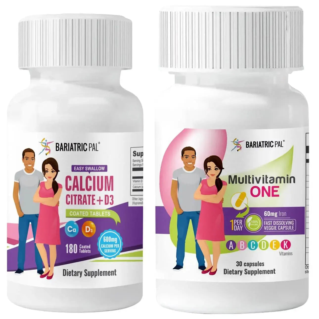 BariatricPal 30-Day Bariatric Vitamin Bundle Multivitamin ONE 1 per Day! Capsule with 60mg Iron Easy Swallow Calcium Citrate BariatricPal Au supplements