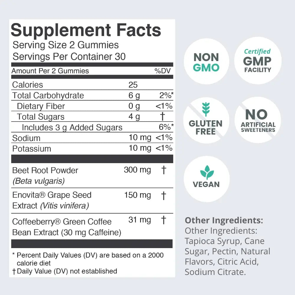 humanN SuperBeets Energy Gummies - Quick Energy & Mental Focus - Help Increase Nitric humanN Au supplements