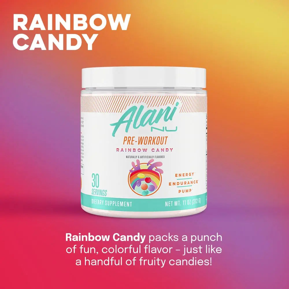 Alani Nu Rainbow Candy Pre Workout and BCAA Hawaiian Shaved Ice Post Workout Powder Alani Nu Au supplements