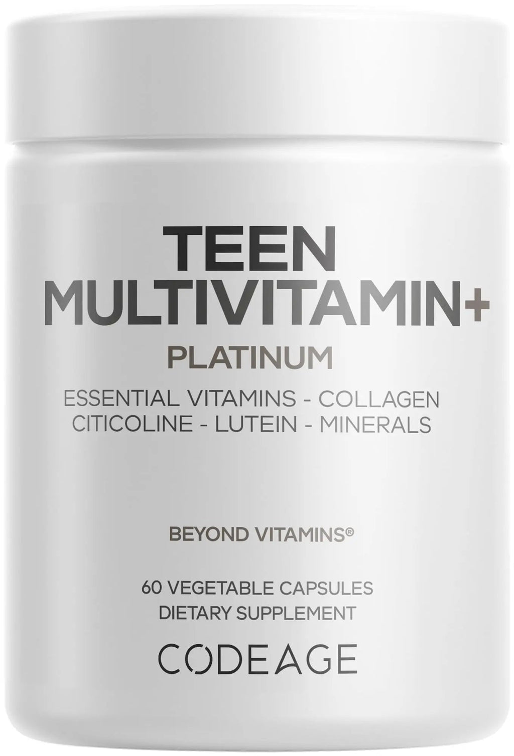 Codeage Teen Multivitamin+ Platinum Supplement - Vitamins A, C, D3, E, K2, B6, B12, Minerals, Probiotics, Citicoline Codeage Au supplements