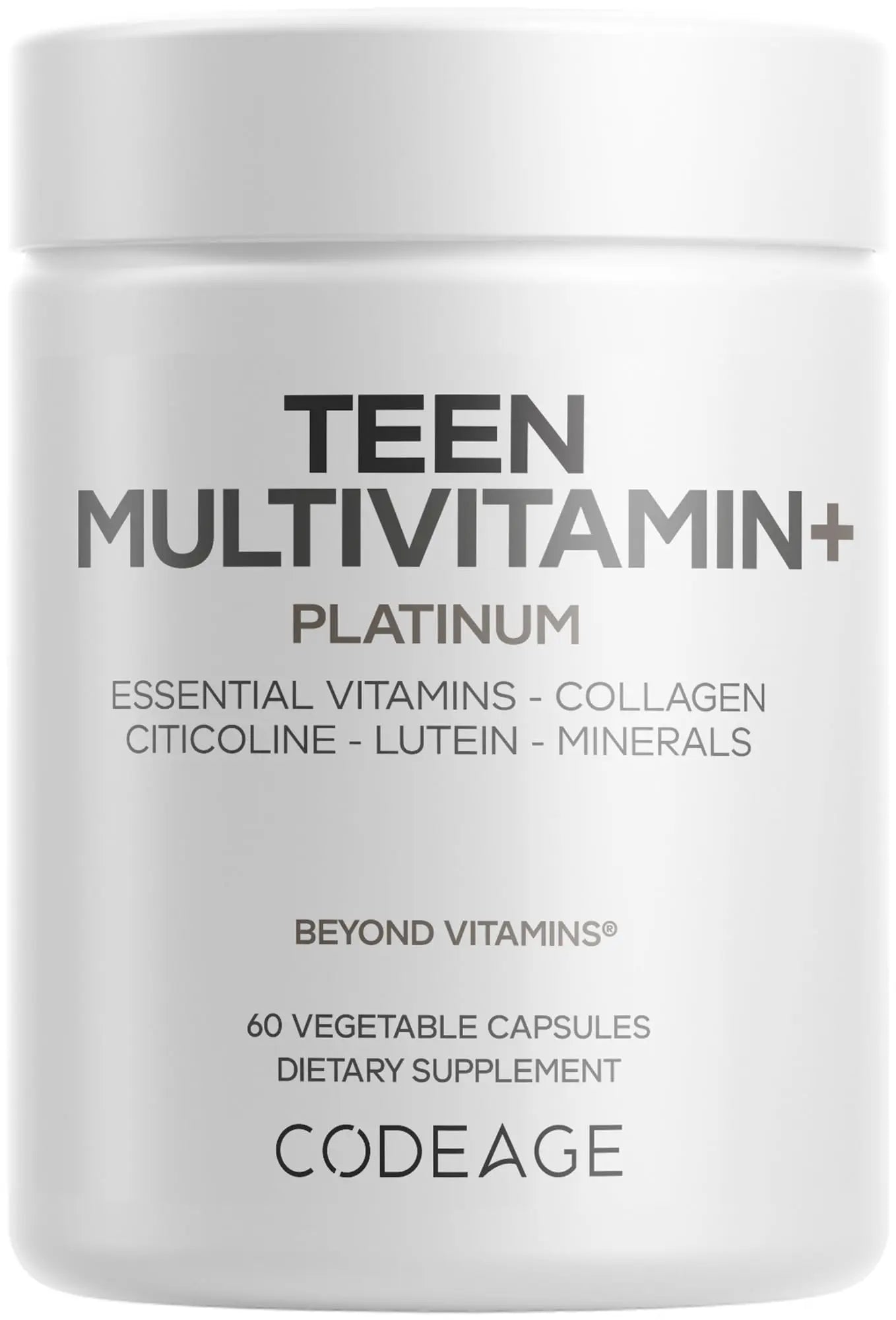 Codeage Teen Multivitamin+ Platinum Supplement - Vitamins A, C, D3, E, K2, B6, B12, Minerals, Probiotics, Citicoline Codeage Au supplements