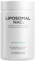 Codeage Liposomal NAC Supplement - N-Acetyl L-Cysteine Amino Acid - 2 Month Supply - Free-Form NAC - Phospholipid Complex - Vegan, Non-GMO, Gluten-Free, Dairy-Free - 120 Capsules Codeage Au supplements