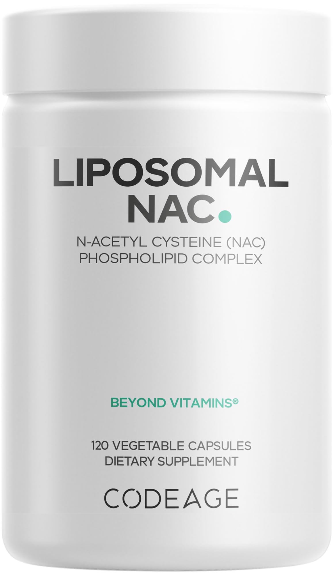 Codeage Liposomal NAC Supplement - N-Acetyl L-Cysteine Amino Acid - 2 Month Supply - Free-Form NAC - Phospholipid Complex - Vegan, Non-GMO, Gluten-Free, Dairy-Free - 120 Capsules Codeage Au supplements